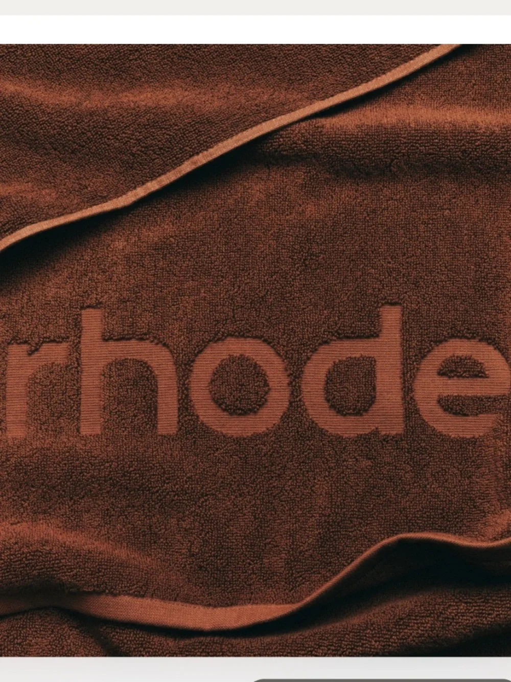 RHODE LIMITED EDITION NEW Brown Bronze Terry Cloth Towel with Embossed Logo